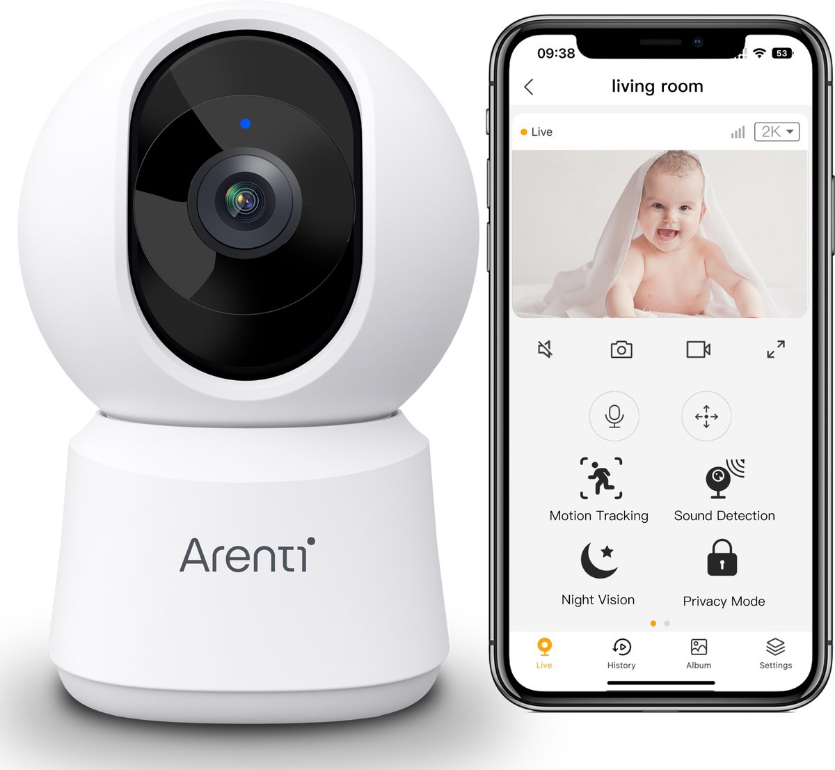 Arenti 4MP binnen Ultra Resolutie